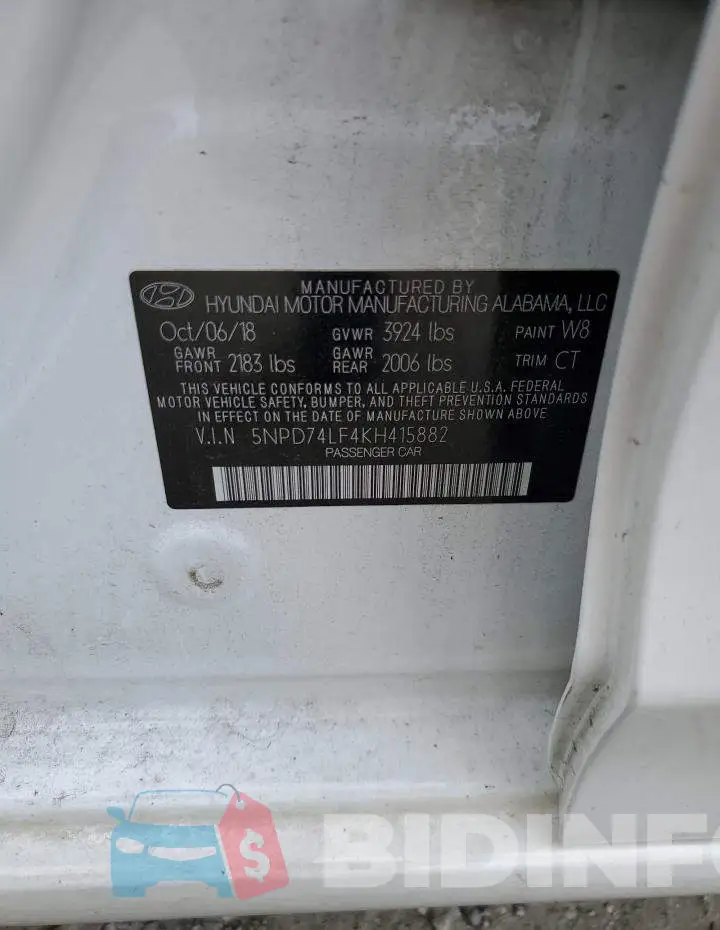 5NPD74LF4KH415882 Photo# 13