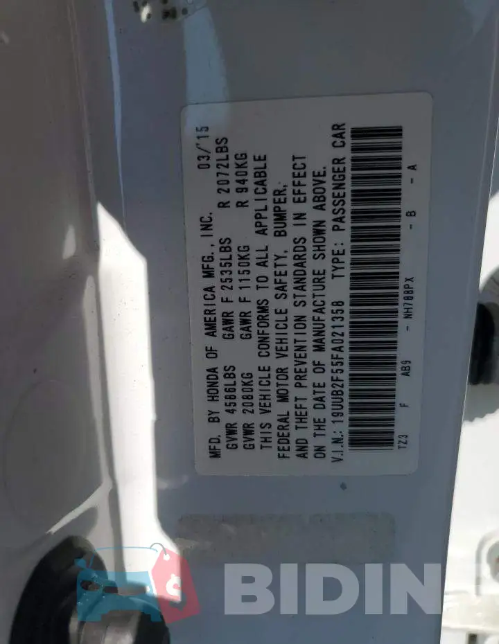 19UUB2F55FA021358 Photo# 12