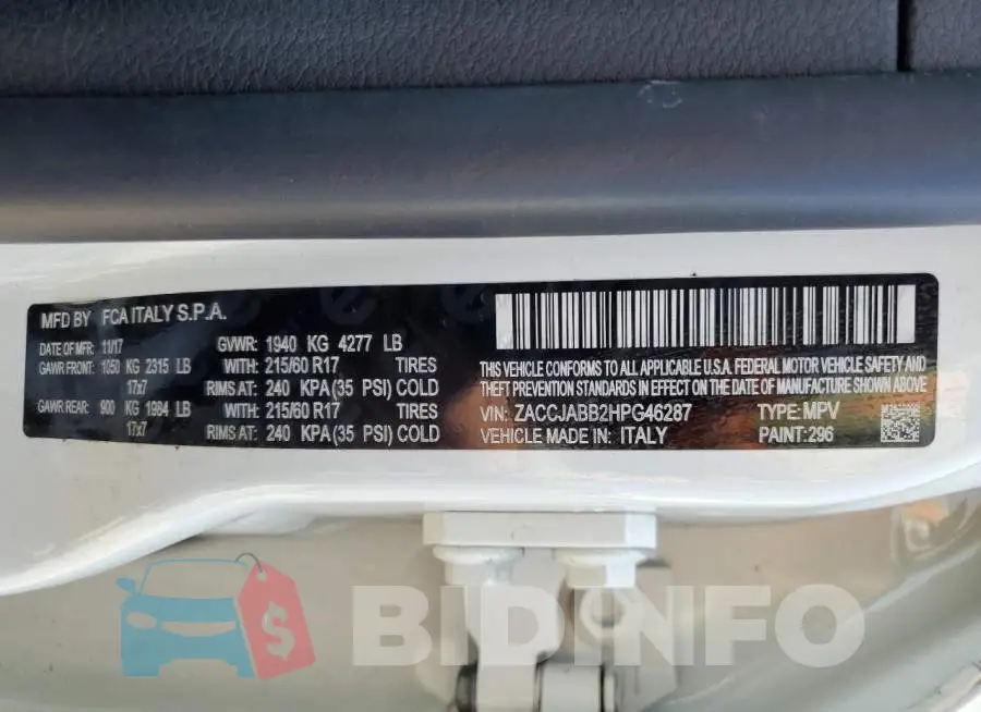 ZACCJABB2HPG46287 Photo# 13