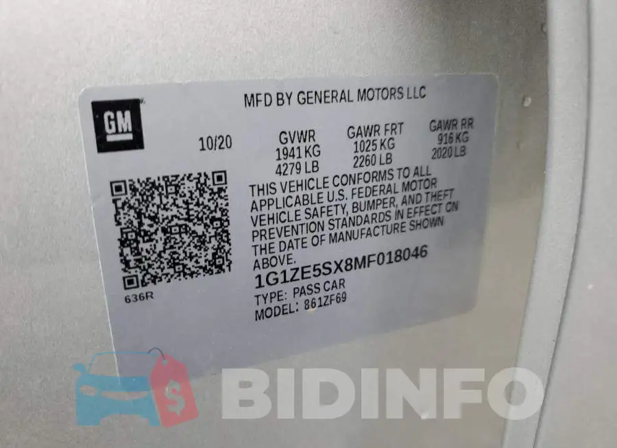 1G1ZE5SX8MF018046 Photo# 12