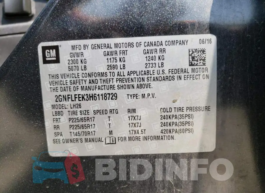 2GNFLFEK3H6118729 Photo# 12