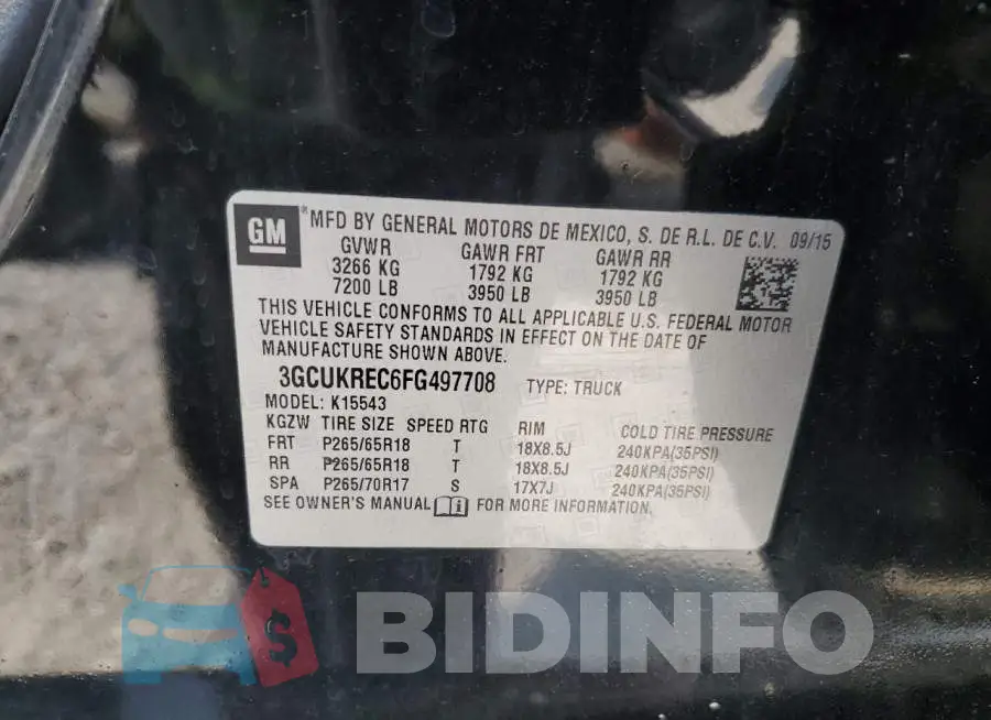 3GCUKREC6FG497708 Photo# 12