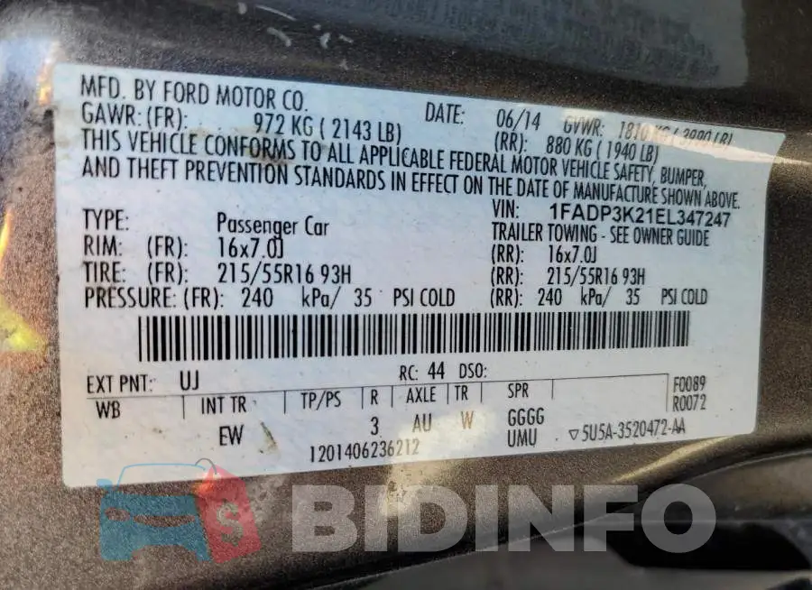 1FADP3K21EL347247 Photo# 12