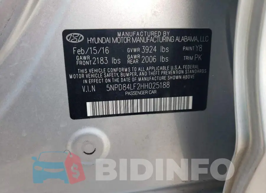 5NPD84LF2HH025188 Photo# 12
