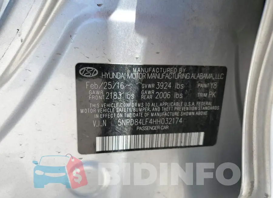 5NPD84LF4HH032174 Photo# 12