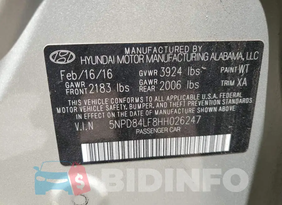 5NPD84LF8HH026247 Photo# 12
