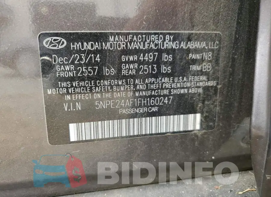 5NPE24AF1FH160247 Photo# 12