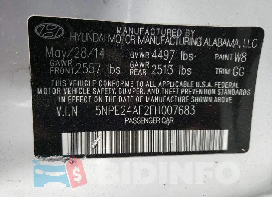 5NPE24AF2FH007683 Photo# 12