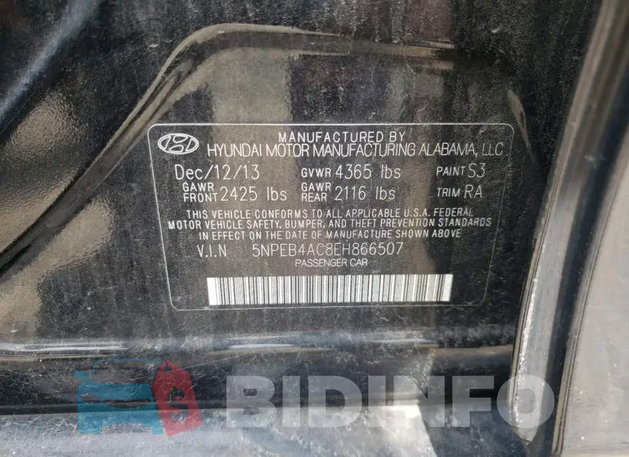 5NPEB4AC8EH866507 Photo# 12