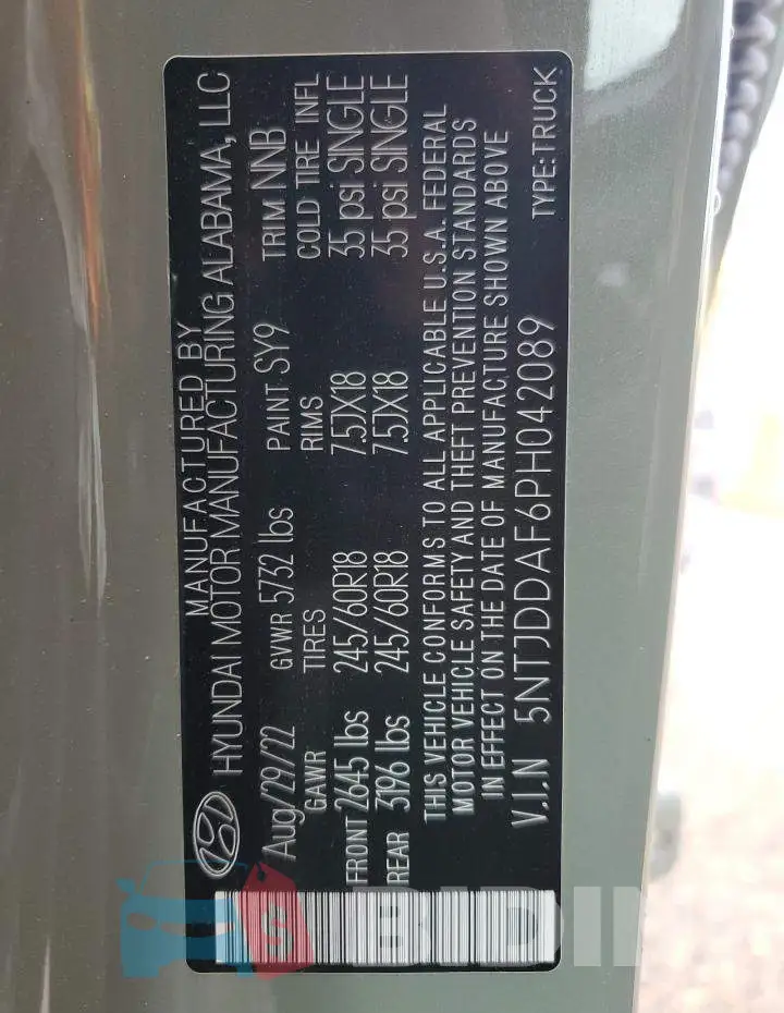 5NTJDDAF6PH042089 Photo# 12