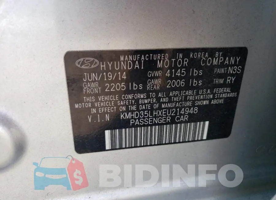 KMHD35LHXEU214948 Photo# 12