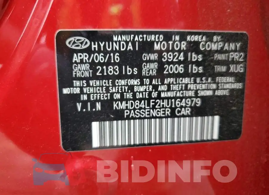 KMHD84LF2HU164979 Photo# 12