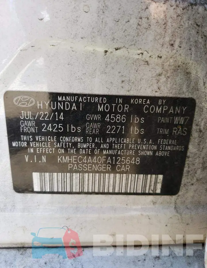 KMHEC4A40FA125648 Photo# 13