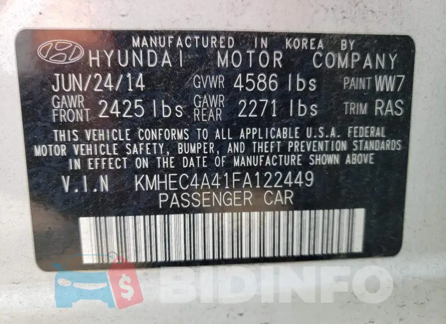 KMHEC4A41FA122449 Photo# 12