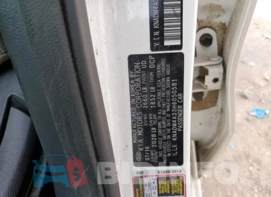 KNADM4A33H6050581 Photo# 12