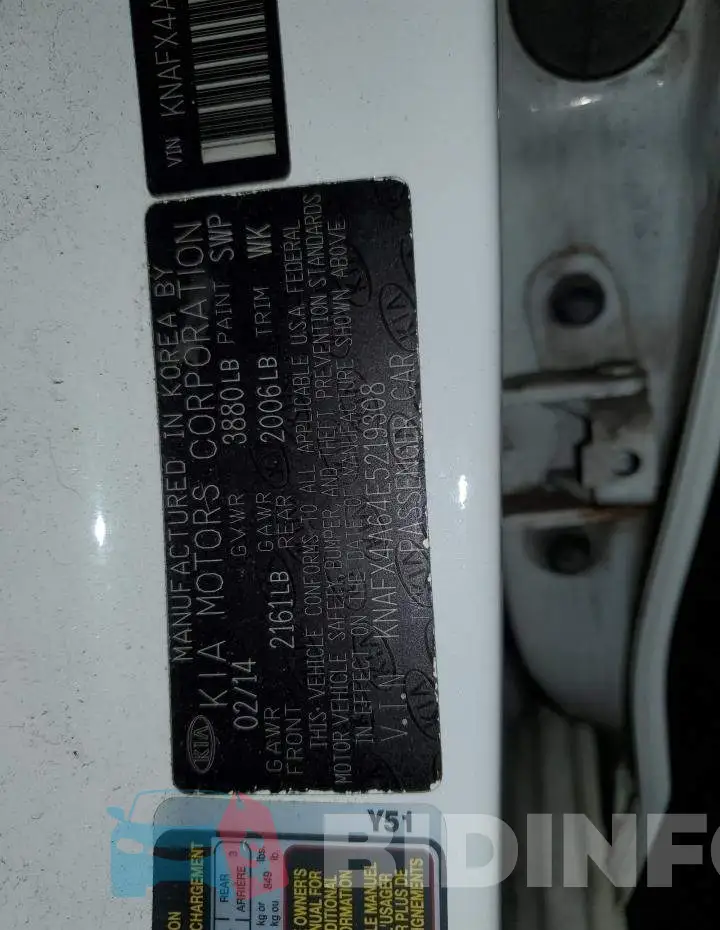 KNAFX4A64E5219308 Photo# 12