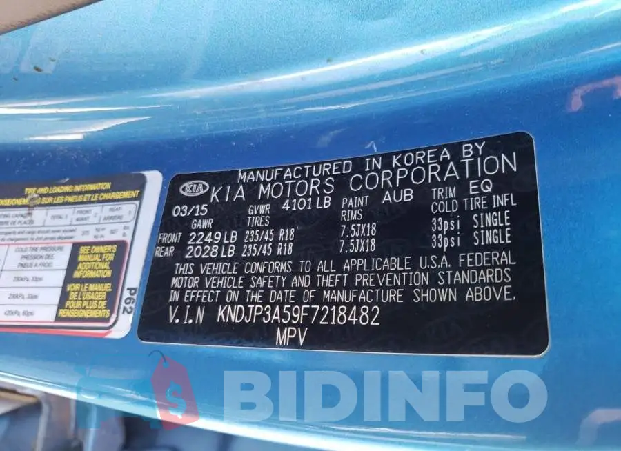 KNDJP3A59F7218482 Photo# 12