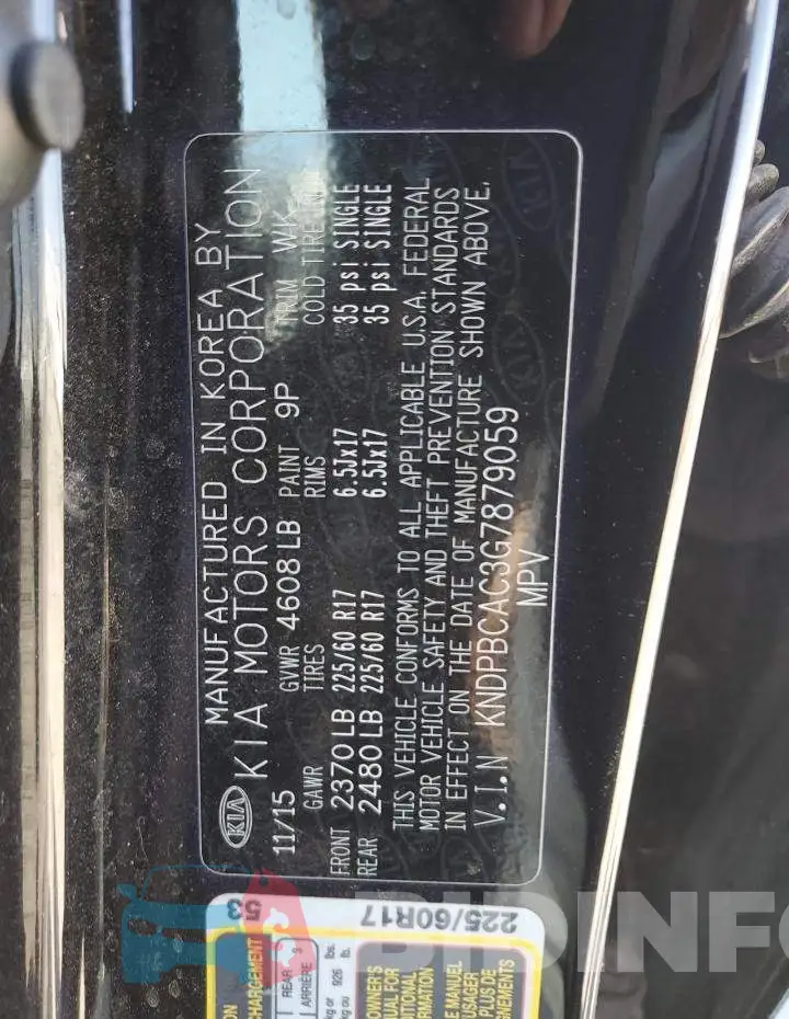 KNDPBCAC3G7879059 Photo# 12
