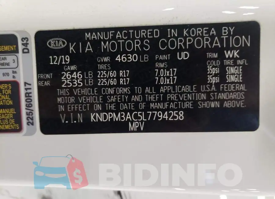 KNDPM3AC5L7794258 Photo# 14