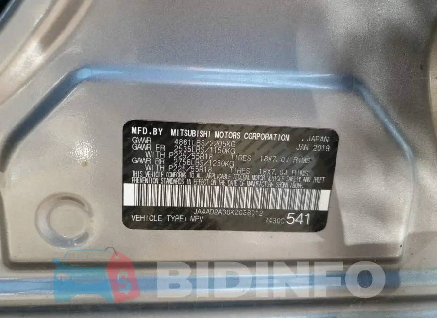 JA4AD2A30KZ038012 Photo# 14