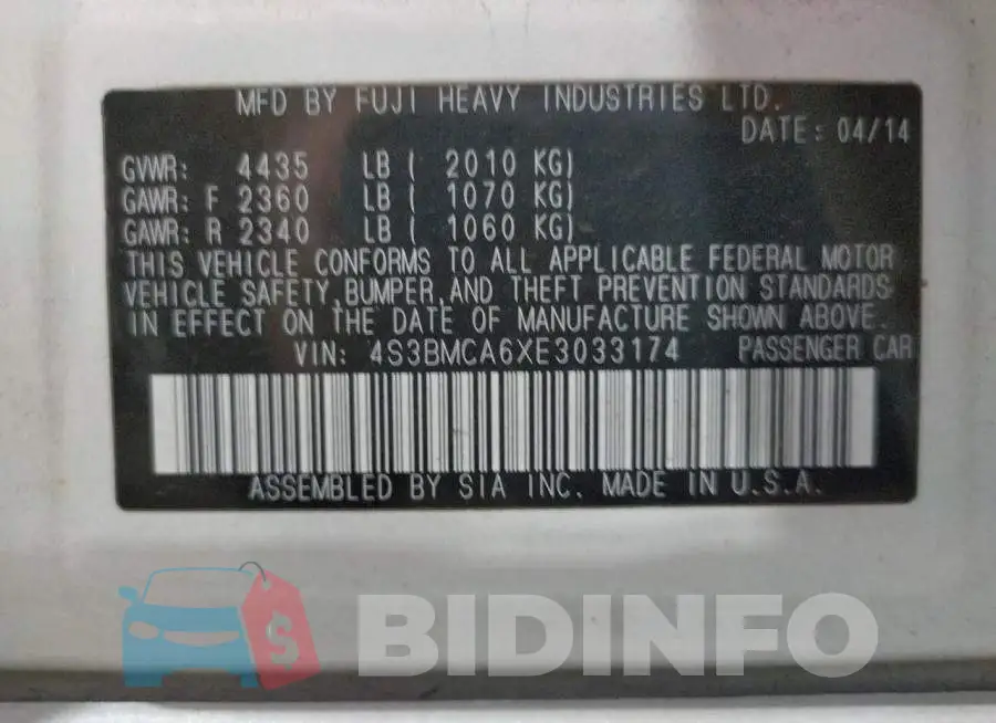 4S3BMCA6XE3033174 Photo# 12