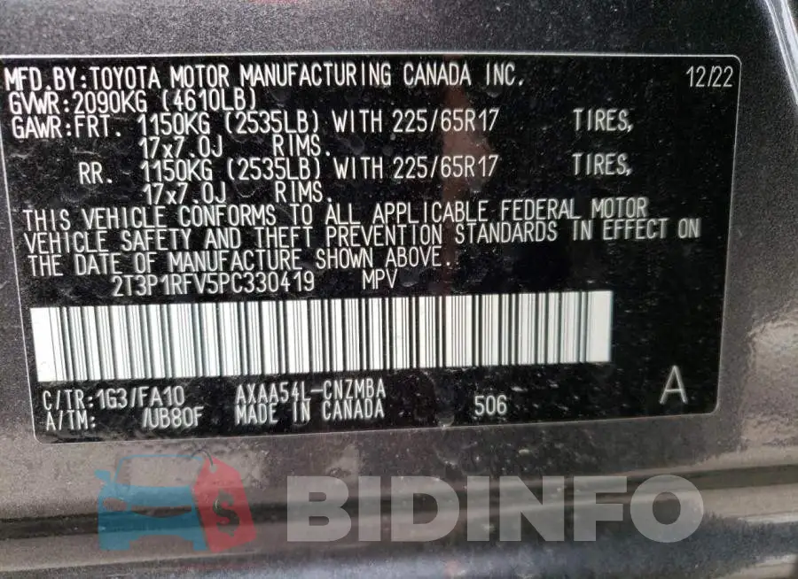 2T3P1RFV5PC330419 Photo# 14