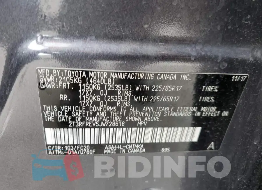 2T3RFREV5JW728618 Photo# 13