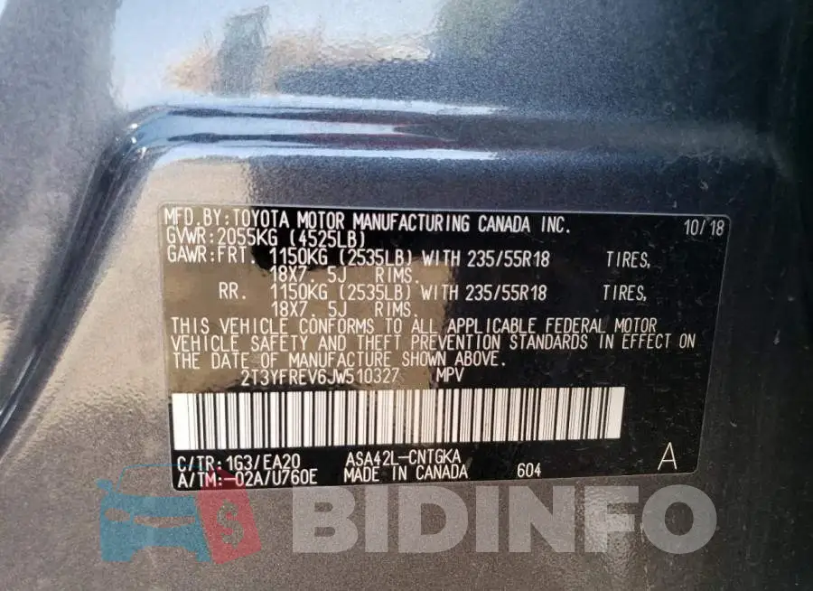 2T3YFREV6JW510327 Photo# 13