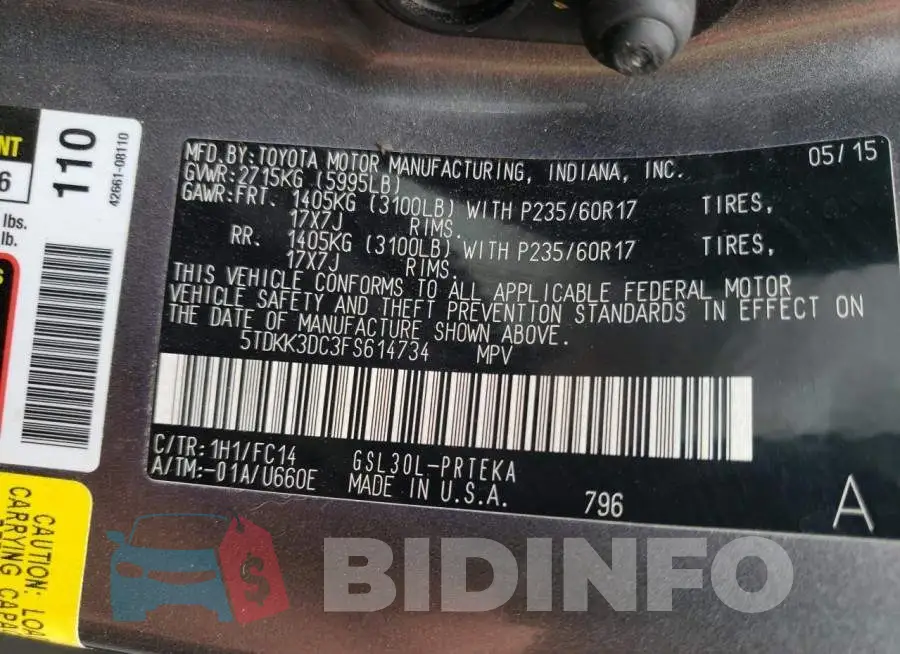 5TDKK3DC3FS614734 Photo# 14