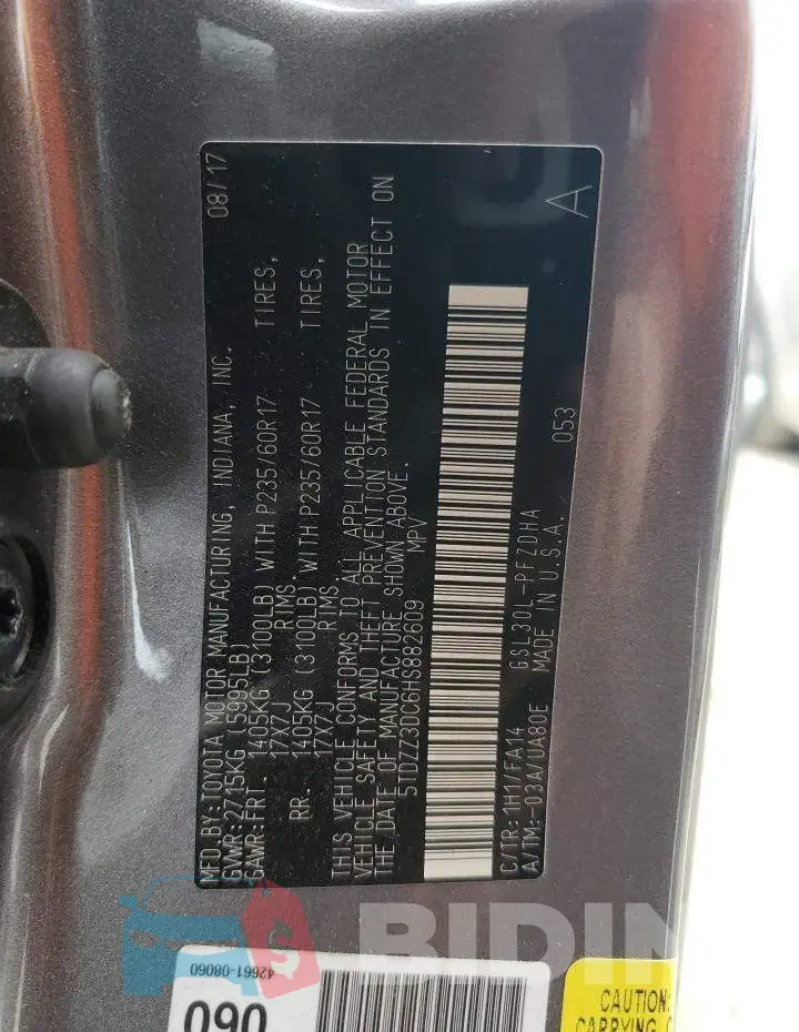 5TDZZ3DC6HS882609 Photo# 13