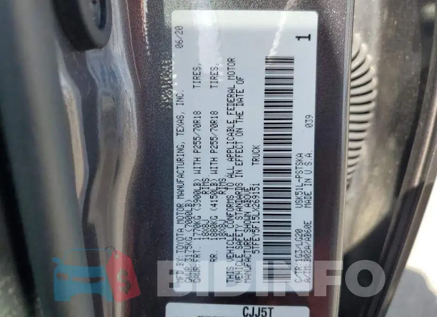 5TFEY5F15LX269151 Photo# 12