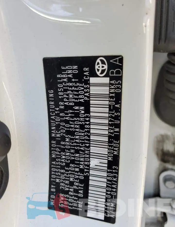 5YFBURHE4FP218443 Photo# 12