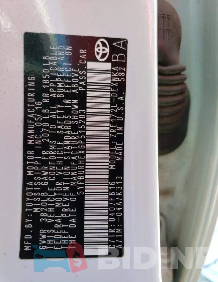 5YFBURHEXGP515203 Photo# 12
