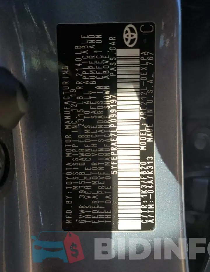 5YFEPRAE7LP099197 Photo# 12