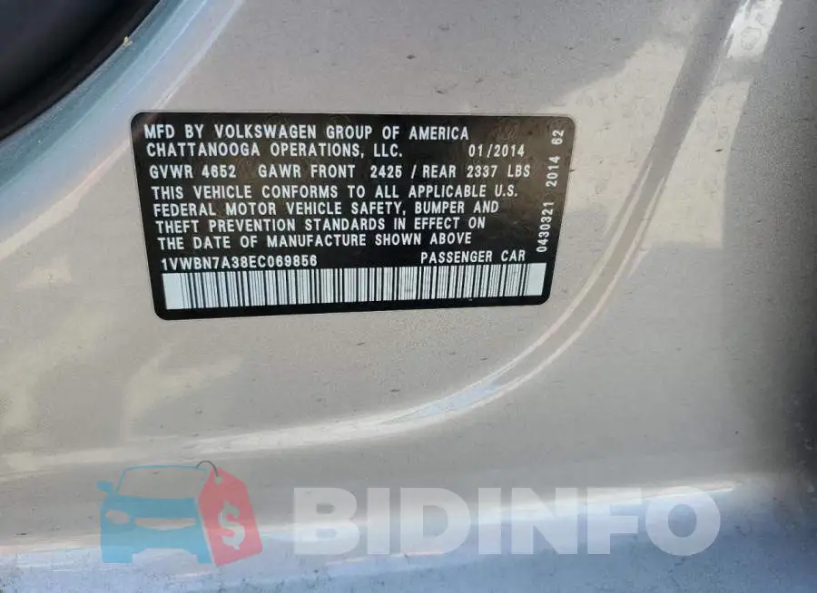 1VWBN7A38EC069856 Photo# 12