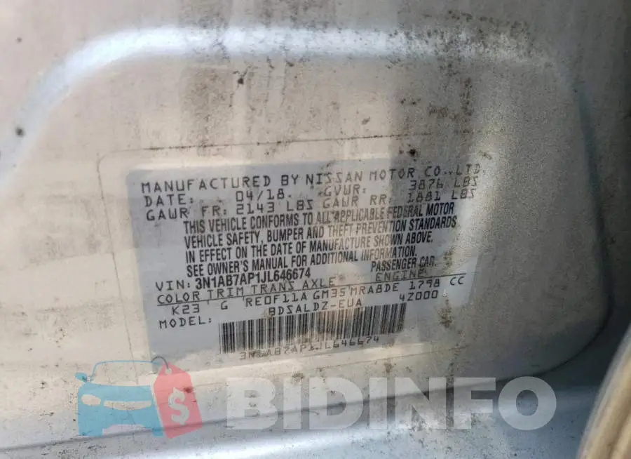 3N1AB7AP1JL646674 Photo# 12