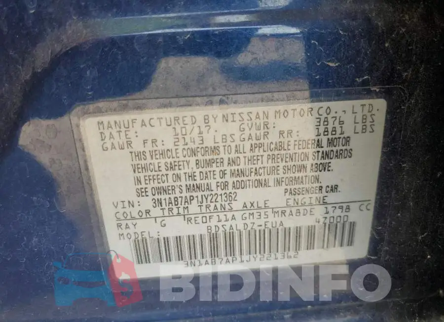 3N1AB7AP1JY221362 Photo# 13