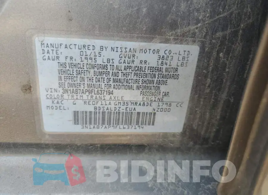 3N1AB7AP9FL637194 Photo# 12