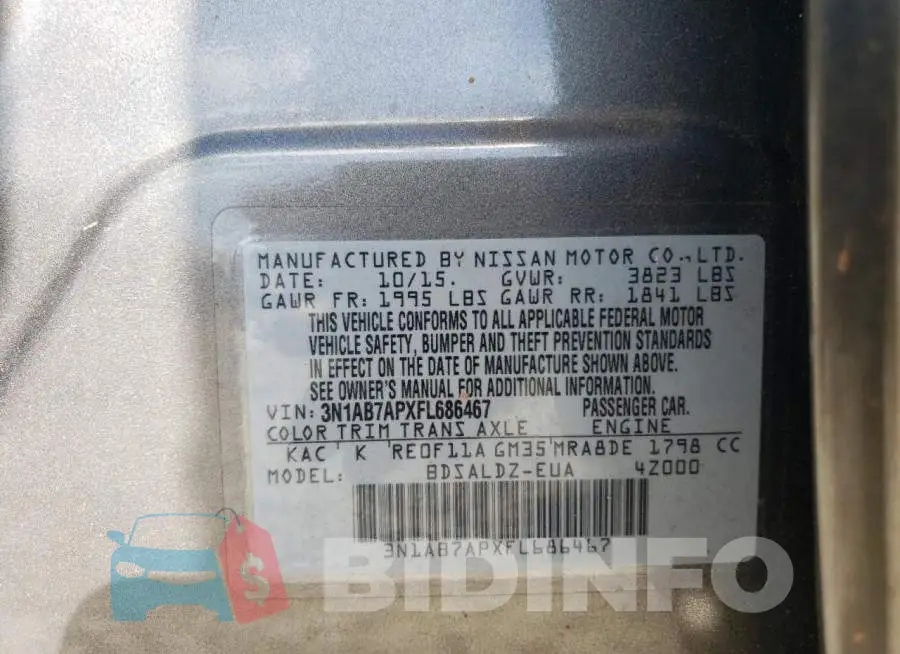 3N1AB7APXFL686467 Photo# 12