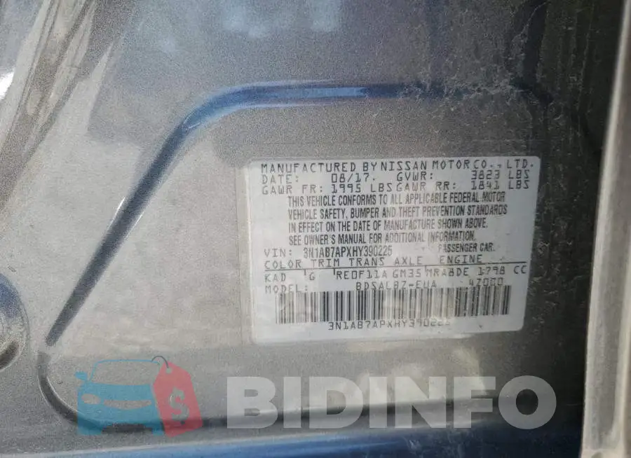 3N1AB7APXHY390225 Photo# 13