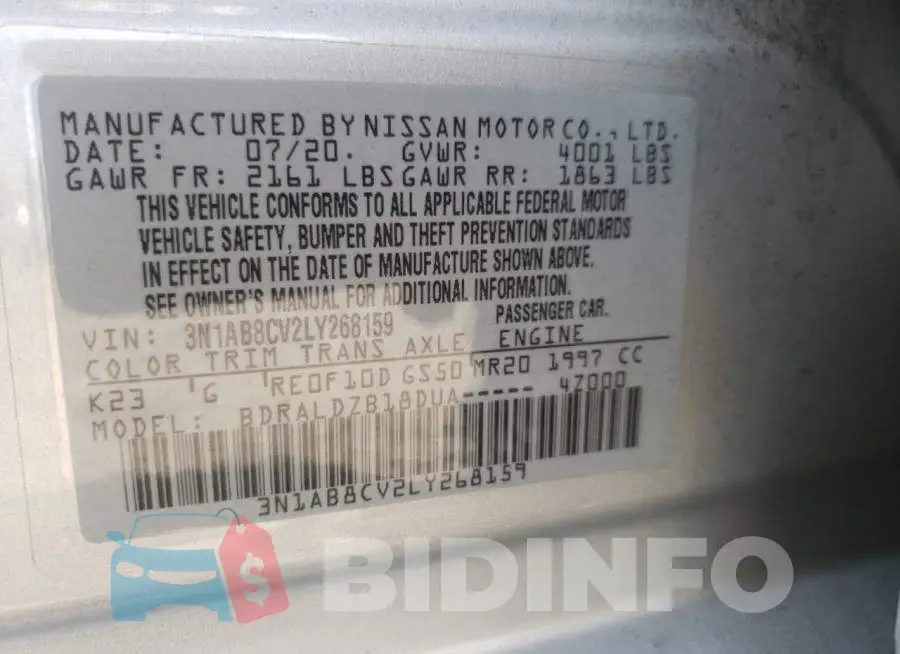 3N1AB8CV2LY268159 Photo# 12