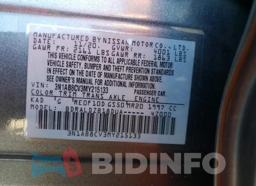 3N1AB8CV3MY215133 Photo# 13