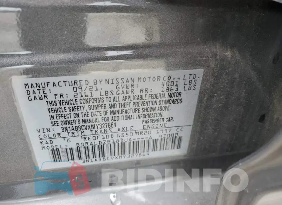 3N1AB8CVXMY327864 Photo# 12