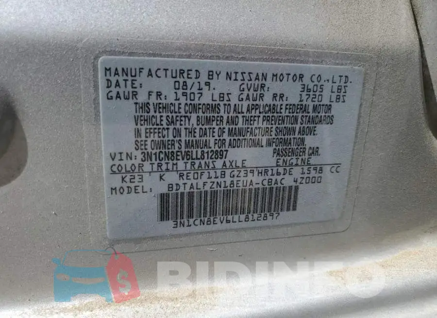 3N1CN8EV6LL812897 Photo# 12