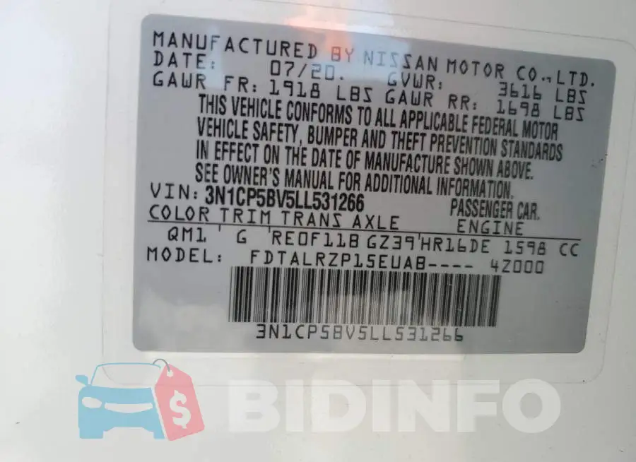 3N1CP5BV5LL531266 Photo# 14
