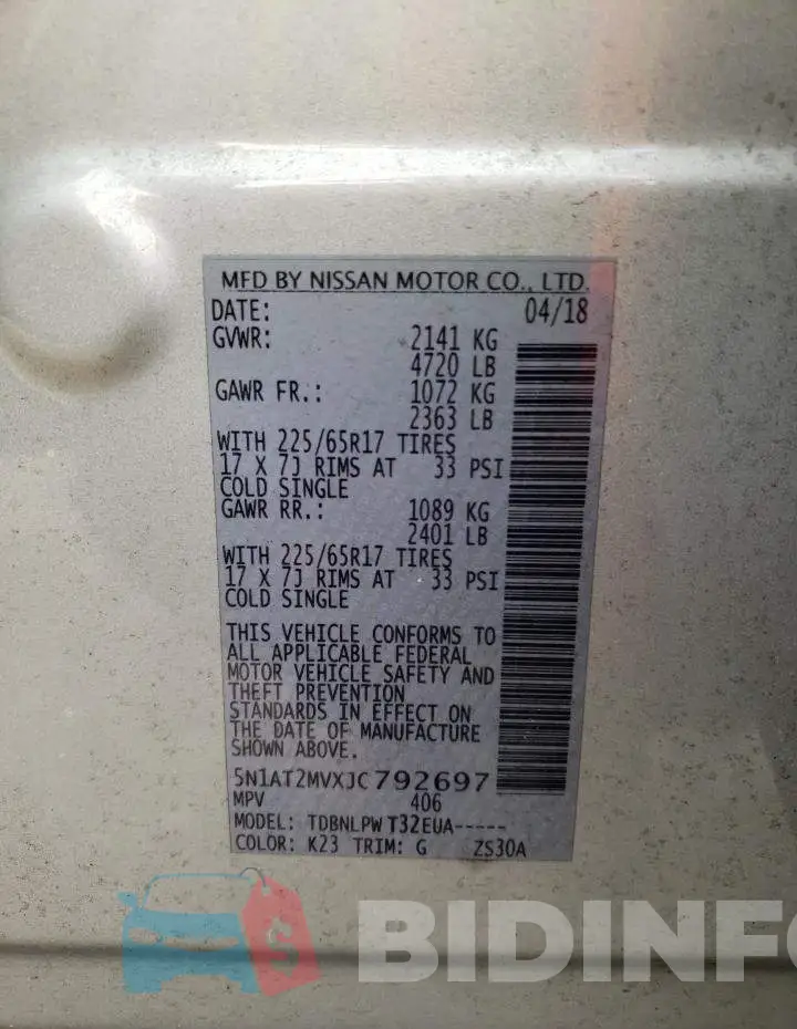 5N1AT2MVXJC792697 Photo# 12