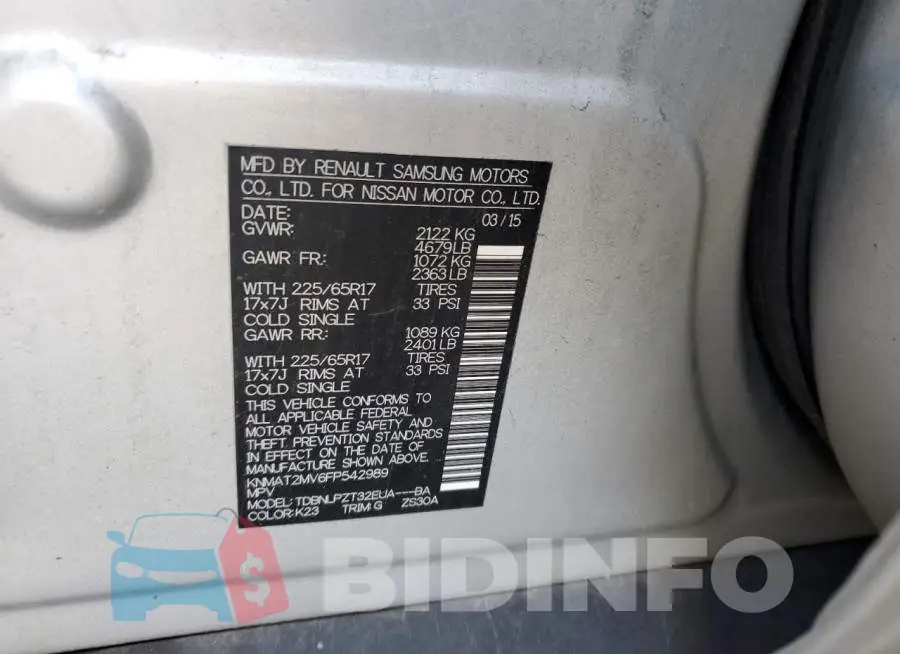 KNMAT2MV6FP542989 Photo# 12