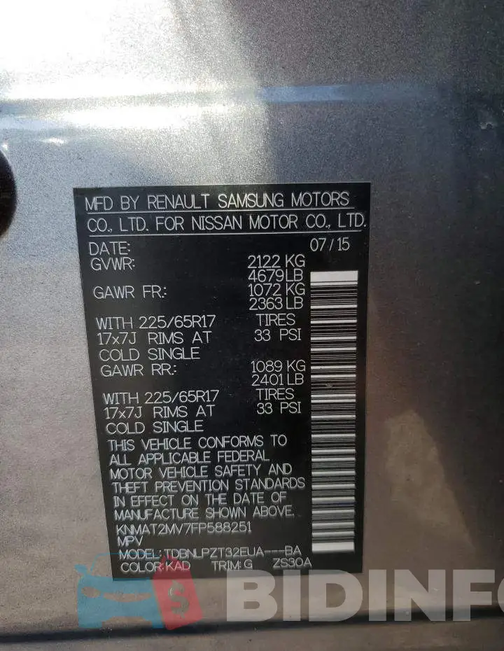 KNMAT2MV7FP588251 Photo# 14
