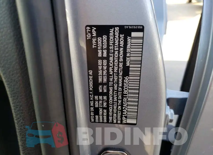 WP1AA2A59LLB03586 Photo# 12