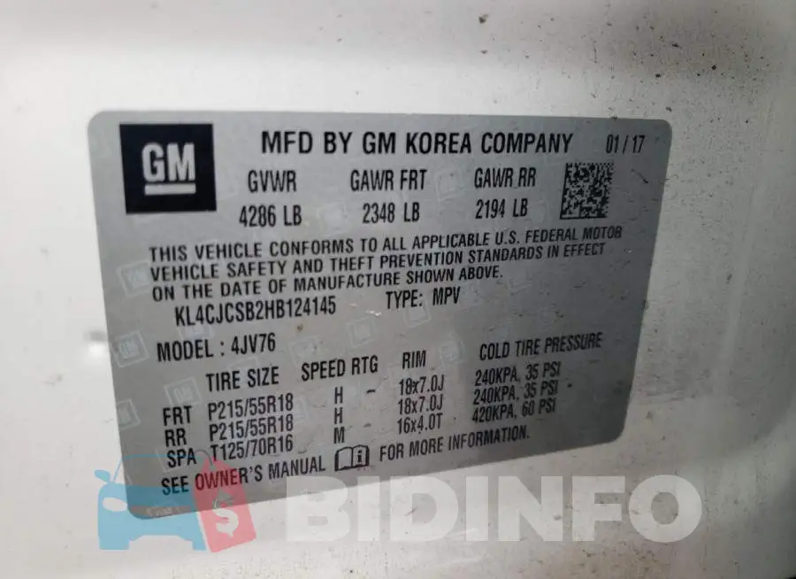 KL4CJCSB2HB124145 Photo# 12